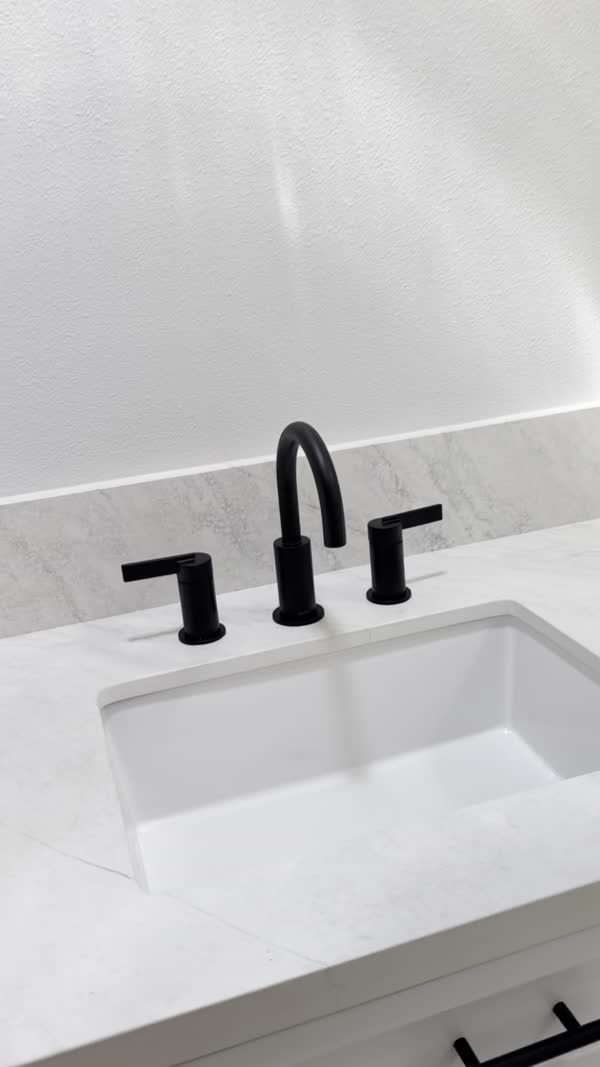 Black matte faucet vanity remodel Simi Valley