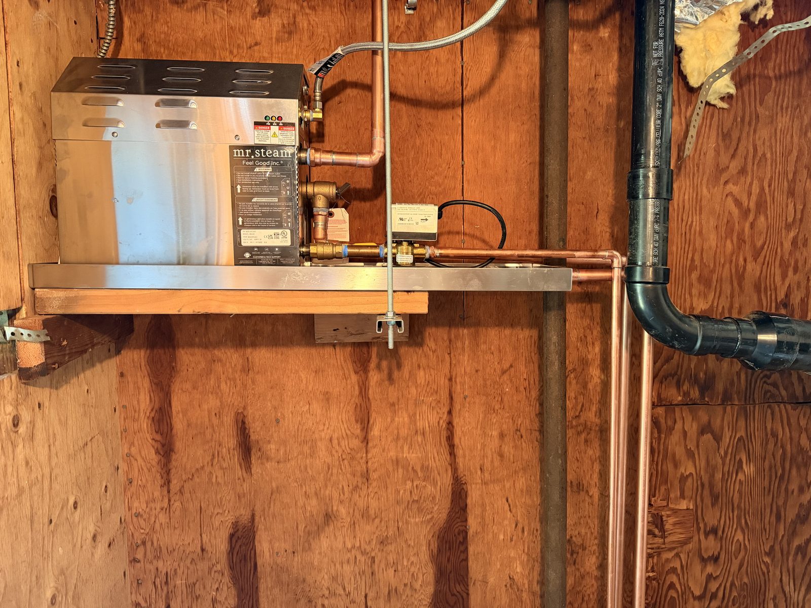 Mr. Steam steam system installation with copper piping Simi Valley CA